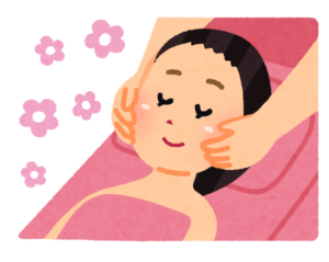 フェイシャルを受ける女性